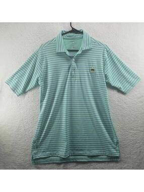 Fairway & Greene Performance Polo Augusta Logo Mens Medium Made In USA Stripe